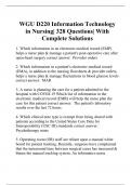 WGU D220 Information Technology in Nursing| 328 Questions| With Complete Solutions