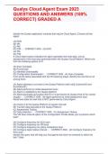 Qualys Cloud Agent Exam 2023 QUESTIONS AND ANSWERS &lpar;100&percnt; CORRECT&rpar; GRADED A