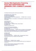 UPDATED 2024&sol;2025 Qualys Web Application Scanning Exam QUESTIONS AND ANSWERS &lpar;100&percnt; CORRECT&rpar; GRADED A