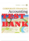TEST BANK for Corporate Financial Accounting 16th Edition by Carl S. Warren & Jeff Jones ISBN 9780357510629. Complete Chapters 1-14.