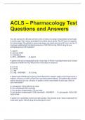 ACLS – Pharmacology Test Questions and Answers  