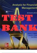 TEST BANK for Analysis for Financial Management, 13th Edition ISBN13: 9781260772364 By Robert Higgins, Jennifer Koski and Todd Mitton. Complete Chapter 1-9.