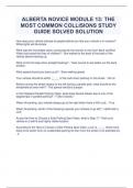 ALBERTA NOVICE MODULE 13: THE MOST COMMON COLLISIONS STUDY GUIDE SOLVED SOLUTION