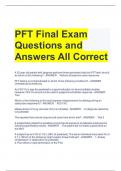 PFT Final Exam Questions and Answers All Correct 