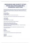 RESOURCES AND SCARCITY STUDY AHEAD SOLUTION GUIDE WELL ANSWERED QUESTIONS