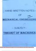 Classroom Notes for Theory of Machines