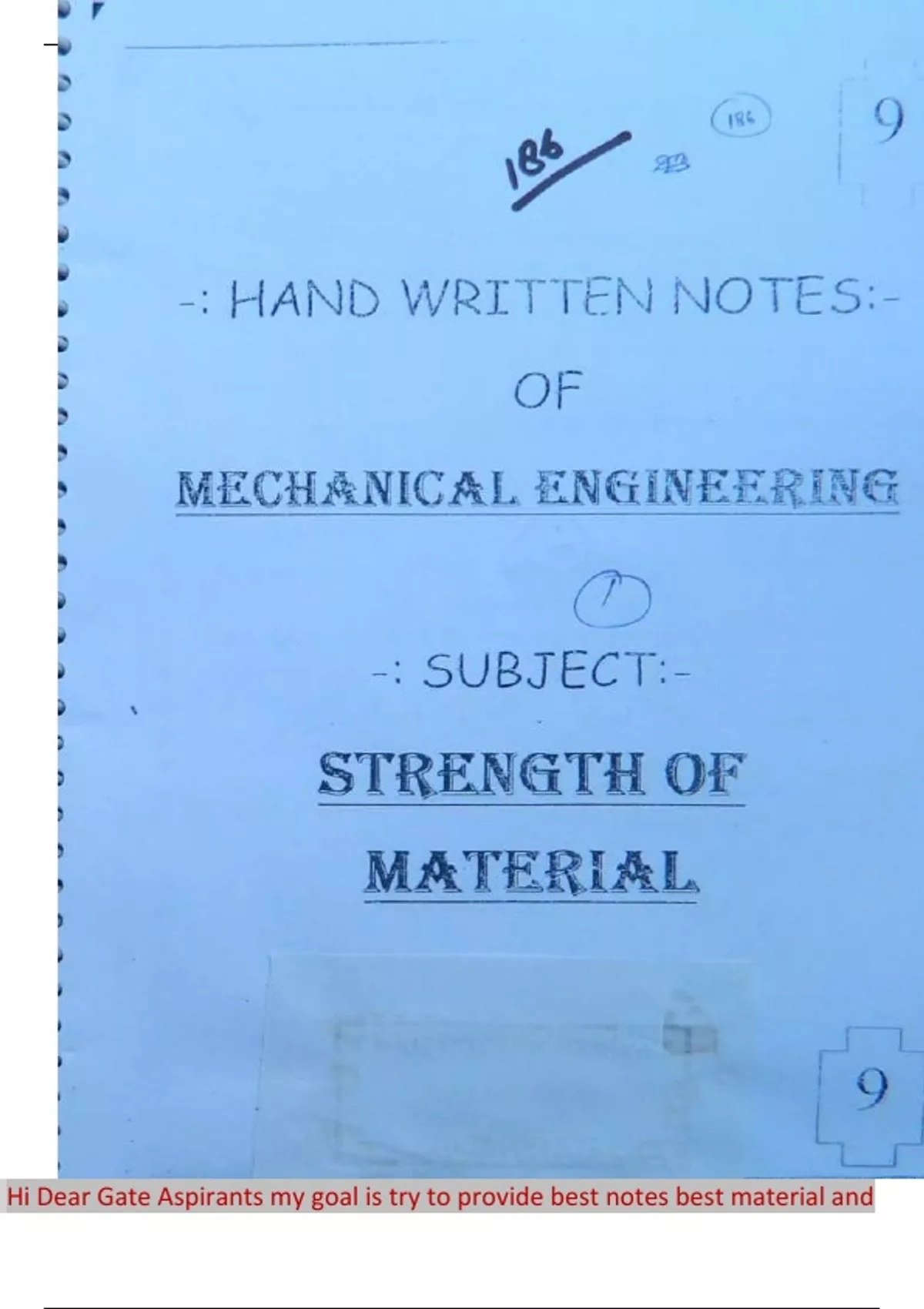 Class notes GATE MECHANICAL A Textbook of Strength of Materials GATE