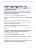 The Best Questions and Correct  Solutions(Medical Terminology Volume 13 Blood System)
