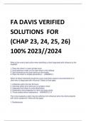 FA DAVIS VERIFIED  SOLUTIONS FOR  (CHAP 23, 24, 25, 26) 100% 2023//2024