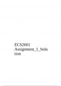 ECS2601 Assignment&lowbar;1&lowbar;Solution Guidelines