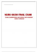NURS 6630 FINAL EXAM ELABORATIONS -QUESTIONS AND ANSWERS NEWLY UPDATED 2023