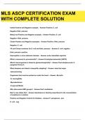 MLS ASCP Certification Exam With Complete Solution