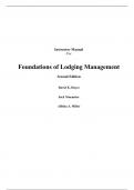 Foundations of Lodging Management 2e David Hayes, Jack Ninemeier, Allisha Miller (Instructor Manual)