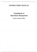 Foundations of Operations Management, 4th Canadian Edition 4e Ritzman Malhotra, Krajwsky (Solution Manual)
