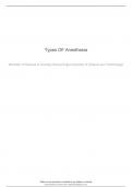 Types OF Anesthesia
