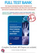 Test Bank For Bontrager’s Textbook of Radiographic Positioning and Related Anatomy 8th Edition By Kenneth Bontrager, John Lampignano 9780323083881 Chapter 1-20 Complete Guide .