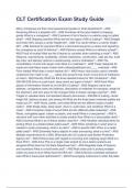 CLT Certification Exam Study Guide QUESTIONS&vert; WITH COMPLETE ANSWERS