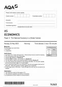 AQA AS ECONOMICS PAPER 2 The National Economy in Global Context 2023 QUESTION PAPER