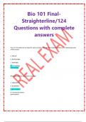Bio 101 Final- Straighterline/124 Questions with complete answers