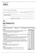 AQA AS MATHEMATICS Paper 1 MAY 2023 OFFICIAL QUESTION PAPER&period;