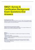 SMQT- Survey & Certification Background Exam Questions And Answers 