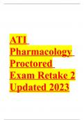 ATI Pharmacology Proctored Exam Retake 2 Updated 2023