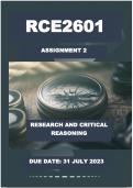 RCE2601 ASSIGNMENT 2 ANSWERS (DUE 31 JULY 2023)