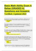 Basic Math Ability Exam A Relias &vert; Questions with 100&percnt; Correct Answers &vert; Verified &vert; Updated 2023
