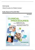 Test Bank - Clinical Procedures for Medical Assistants, 10th Edition (Bonewit-West, 2018), Chapter 1-23 | All Chapters