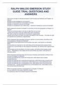RALPH WALDO EMERSON STUDY GUIDE TRIAL QUESTIONS AND ANSWERS
