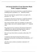 Advanced Statistics Exam Question Bank With Complete Solutions
