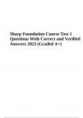 Sharp Foundation Course Test 1 Questions With Correct and Verified Answers 2023 (Graded A+)