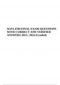 SLPA 4784 FINAL EXAM QUESTIONS WITH CORRECT AND VERIFIED ANSWERS 2023 | 2024 (Graded)