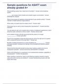 Sample questions for ASATT exam already graded A&plus;