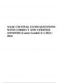 AAAE CM Exam Module 1 Finance and Administration Questions and Answers 2023 | AAAE Module 2 Exam With 100% Correct Answers 2023 & AAAE CM FINAL EXAM QUESTIONS WITH CORRECT AND VERIFIED ANSWERS (Latest Graded A+) 2023 | 2024