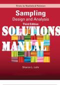 SOLUTIONS MANUAL for Sampling: Design and Analysis 3rd Edition by Sharon L. Lohr ISBN9780429298899. Complete Chapters 1-16.