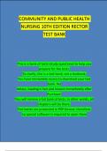 Test Bank For Community and Public Health Nursing 10th Edition Rector Chapter 1 - 30 | Complete 100 % Verified