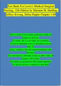 Lewis's Medical-Surgical Nursing, 12th Edition TEST BANK by Mariann M. Harding, Jeffrey Kwong, Debra Hagler Chapter 1-69| Complete 100 % Verified