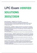 LPC Exam VERIFIED  SOLUTIONS 2023//2024