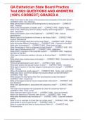 GA Esthetician State Board Practice  Test 2023 QUESTIONS AND ANSWERS  &lpar;100&percnt; CORRECT&rpar; GRADED A