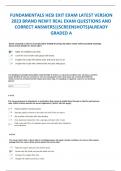 FUNDAMENTALS HESI EXIT EXAM LATEST VERSION  2023 BRAND NEW&excl;&excl; REAL EXAM QUESTIONS AND  CORRECT ANSWERS&vert;&lpar;SCREENSHOTS&rpar;ALREADY  GRADED A
