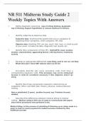 NR 511 Midterm Study Guide 2 – Weekly Topics With Answers