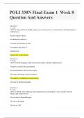 POLI 330N Final Exam 1 &ndash; Week 8 Question And Answers