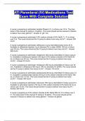 ATI Parenteral &lpar;IV&rpar; Medications Test Exam With Complete Solution
