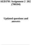 AED3701 Assignment 2 (ACCURATE ANSWERS) 2023 (700104)