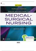 Davis Advantage for Medical-Surgical Nursing-Making Connections to Practice 2Ed. by Janice J. Hoffman and Nancy J. Sullivan. COMPLETE, Elaborated  and LATEST - Test bank. ALL Chapters(1-71) Included |1229| Pages - Questions & Answers Updated for 2023