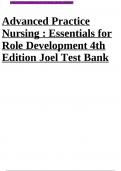 Advanced Practice Nursing : Essentials for Role Development 4th Edition Joel Test Bank