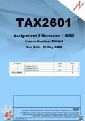 TAX2601 Assignment 5 &lpar;ANSWERS&rpar; Semester 1 2023 &lpar;701094&rpar;