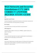WGU Network and SecurityFoundations-C172 100&percnt; CORRECT ANSWERS 2023&sol;2024 STUDY GUIDE