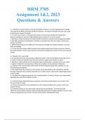 HRM 3705 Assignment 1&2, 2023 Questions & Answers